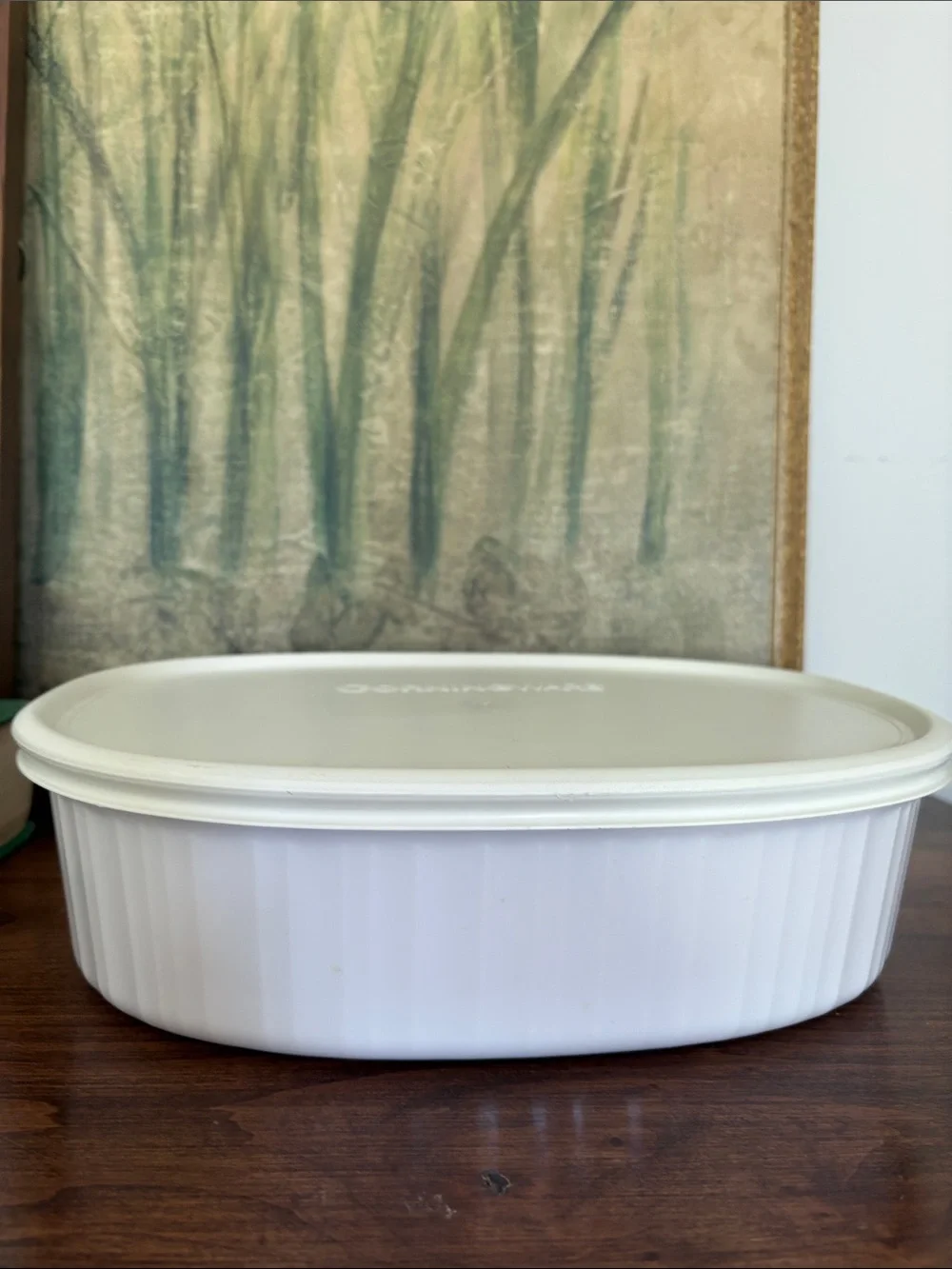 CORNINGWARE F-2-B ‘French White’ Casserole with Glass & Plastic Lids 2.8 Liters